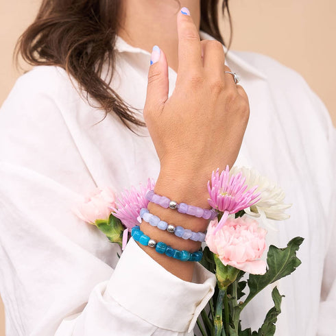 Blauquarz | Silber | Edelstein-Kieselstein-Armband